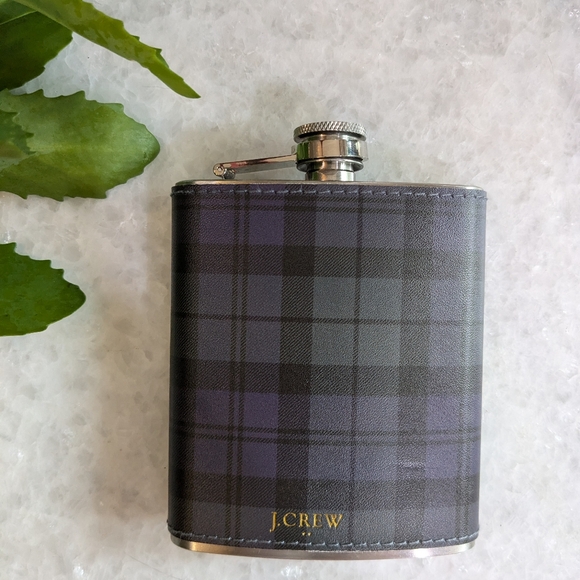 J. Crew Other - J. Crew Stainless Steel Flask Purple Plaid Cover